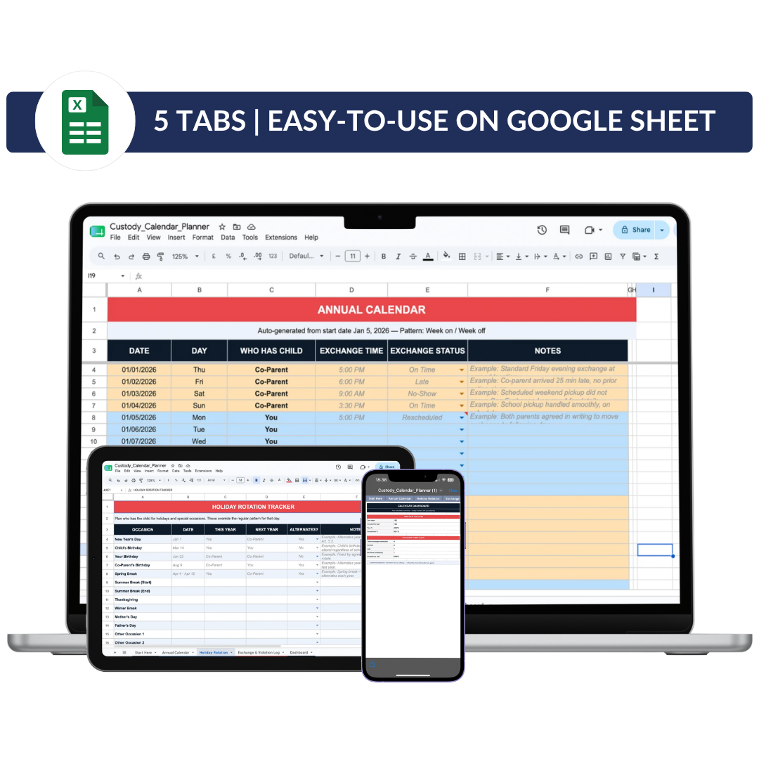 Co-parenting Calendar Planner